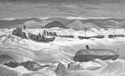 Abandoning Launch, Lady Greely, September 10, 1883, pub. London 1886 by J. Steeple Davis